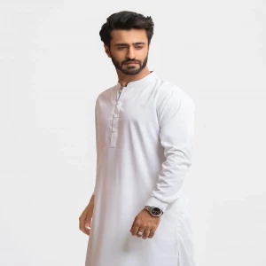 White Blended Semi Fit Panjabi